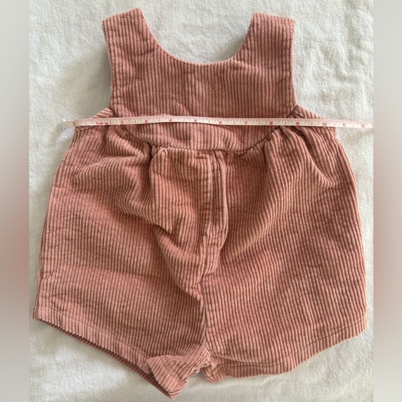 SOLD Mud Pie Pink Dusty Rose Corduroy Baby Overalls - Picture 4 of 4